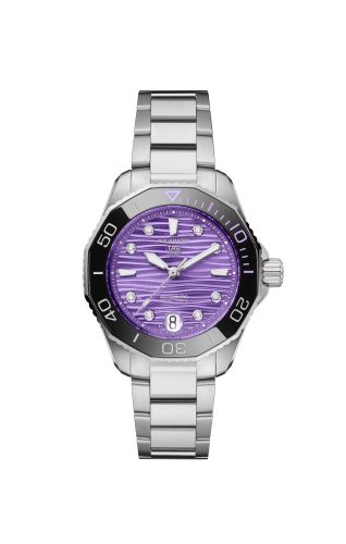 TAG Heuer Aquaracer Professional 300 36 Stainless Steel / Vivid Purple - Diamond / Bracelet